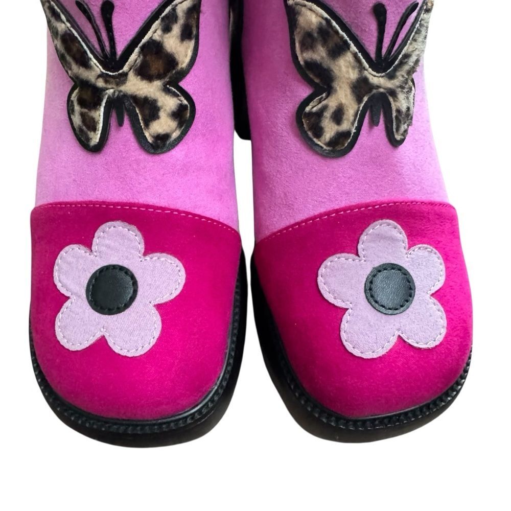 dELiA*s Pink & Black Platform Knee High Boots with Butterfly and Cherry Accent - Picture 4 of 9